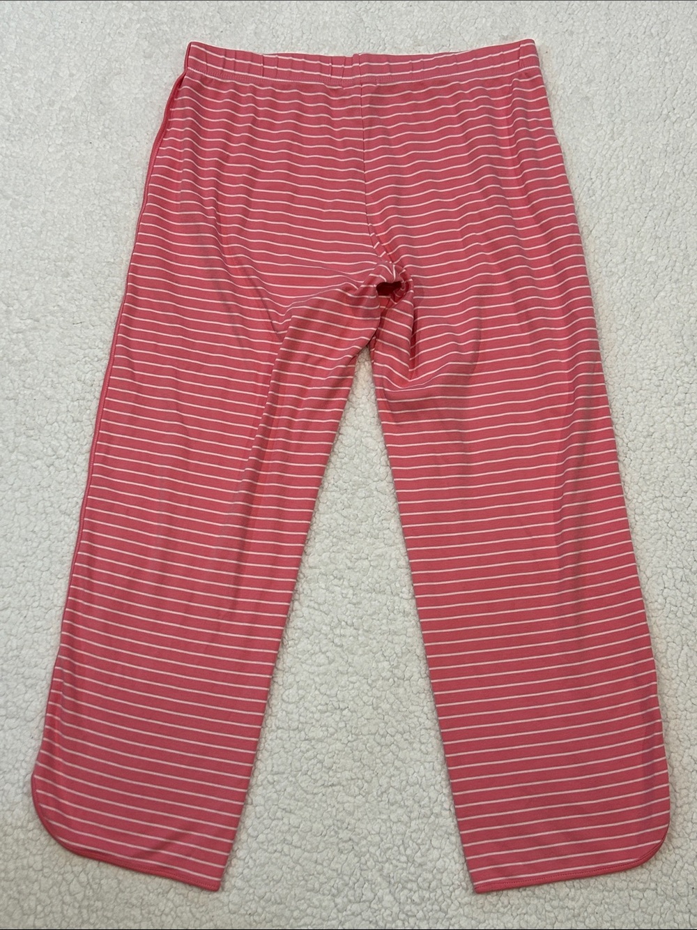 LAKE Pima Cotton Pajama Pants size Medium Deep Coral and White Stripes - Picture 2 of 13